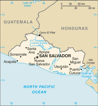 Le Salvador villes carte